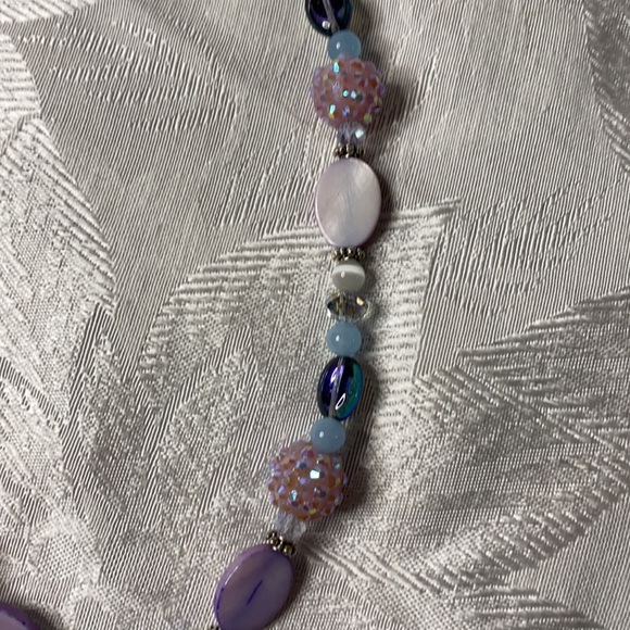 Handmade “Pretty in Purple” Beaded Necklace With Pendant - Picture 4 of 4